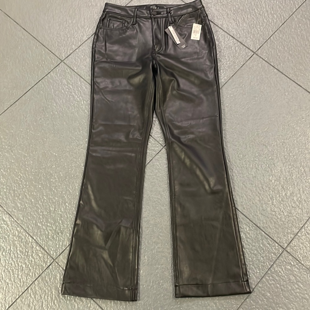 Stitch Star Faux Leather High Rise Flare Size Missy 8 Pants